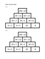 Collecting like terms - Pyramid activity | Teaching Resources