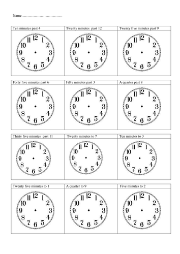 Time worksheets | Teaching Resources