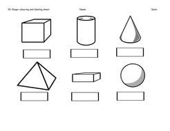 3D shapes color and label | Teaching Resources