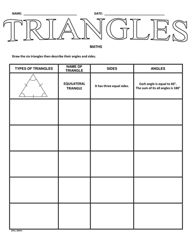 Draw the Types of Triangles | Teaching Resources