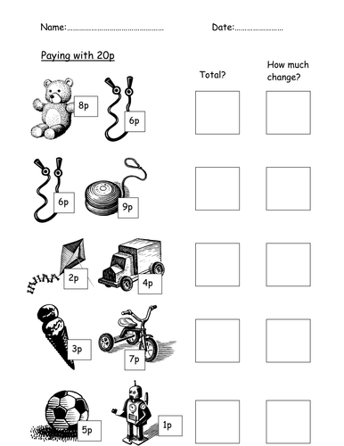 Money Worksheets Change - 