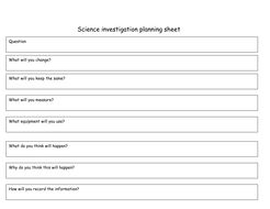 Science Investigation planning/ recording sheets | Teaching Resources