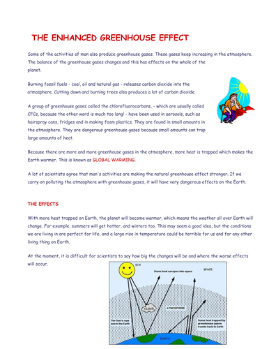 thesis statement for greenhouse effect