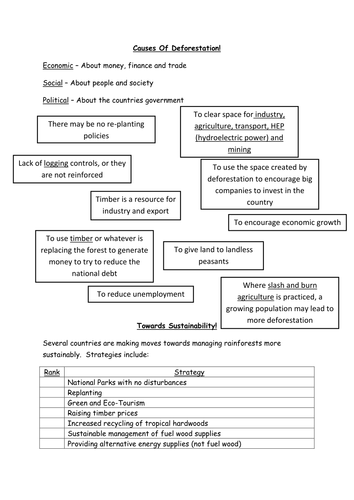 Causes of Deforestation | Teaching Resources