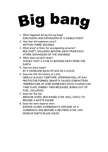 research questions about big bang theory