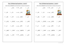 Balancing equations - level 4 | Teaching Resources