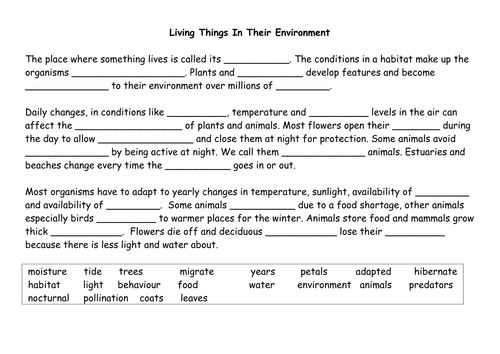 Living things in their environment | Teaching Resources