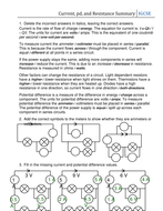Current, Voltage & Resistance Summary | Teaching Resources