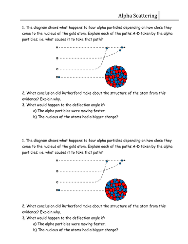 alpha scattering experiment bbc bitesize