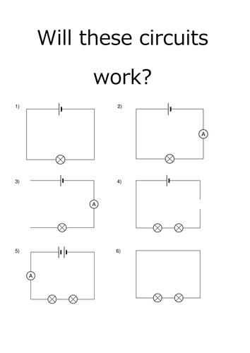 Will these circuits work? Worksheet | Teaching Resources