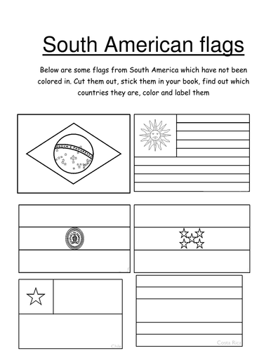 Color in and research the flags of South America | Teaching Resources