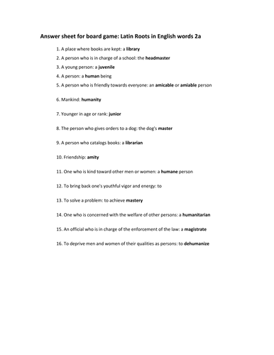 Latin Roots & Prefixes Mini Lesson 5 | Teaching Resources