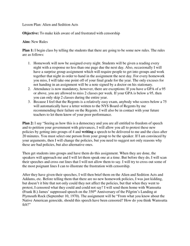 Alien and Sedition Acts Activity | Teaching Resources