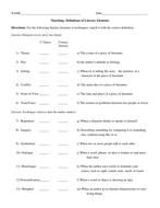 Literary Elements/techniques Worksheet | Teaching Resources