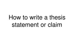 Thesis Statement Vs Claim - Thesis Title Ideas for College