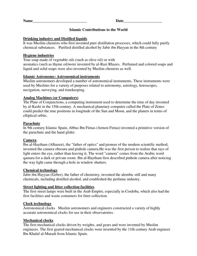 Islam Golden Age Powerpoint, Activity, Documents | Teaching Resources