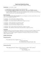 Critical Lens Essay (NYS Regents Exam) | Teaching Resources