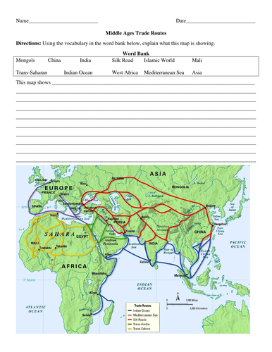 Middle Ages Trade Routes - Silk Road/Trans-Saharan | Teaching Resources