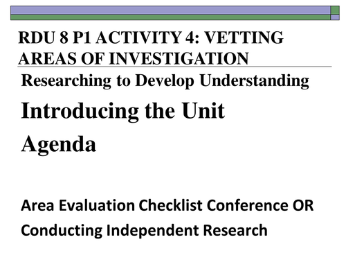 Research Development Unit Grade 8 | Teaching Resources