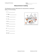 Cooking with Fractions | Teaching Resources