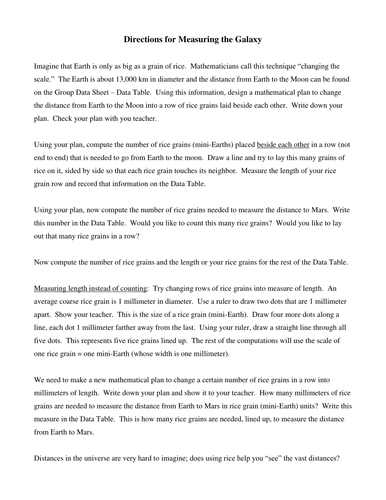 Measuring the Galaxy | Teaching Resources