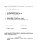 English Worksheet | Prepositional Phrases | Teaching Resources