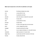 Musical Terms Matching Worksheet | Teaching Resources