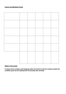 Factors and multiples - puzzle by charlottegustar | Teaching Resources