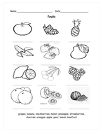 Fruits Worksheet | Teaching Resources