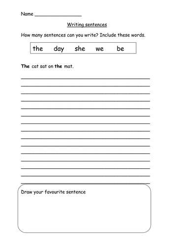 Write a sentence | Teaching Resources