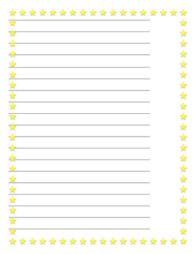 very simple lined paper with star border teaching resources
