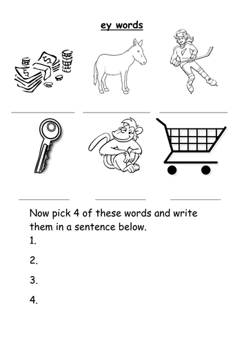 " ey" words handout | Teaching Resources