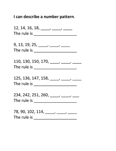 Number Sequences And Patterns Teaching Resources 4221