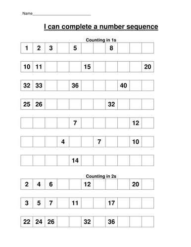 Number Sequences and Patterns | Teaching Resources
