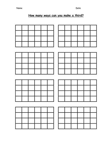 How many ways can you make a half/quarter/third? | Teaching Resources