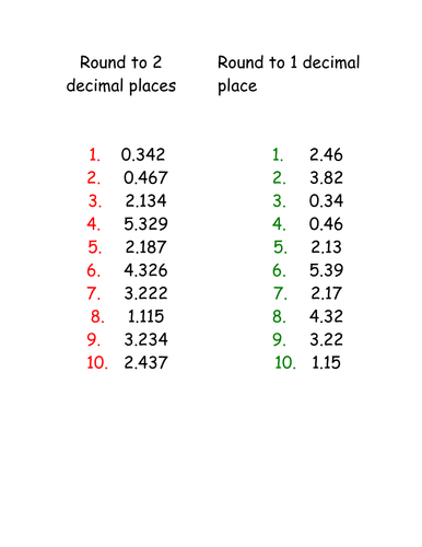 Round to 1 or 2 decimal places | Teaching Resources