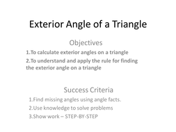 Exterior Angle Of A Triangle By Robershe Teaching Resources