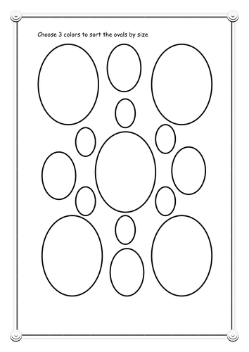 Oval shape sort by size | Teaching Resources