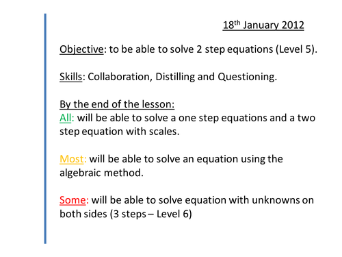 Equations - 1 and 2 Step Equations | Teaching Resources