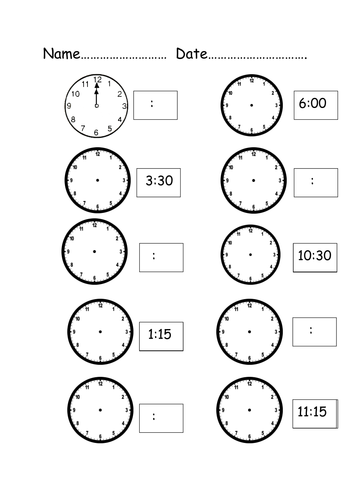 Digital and Analog Clocks | Teaching Resources