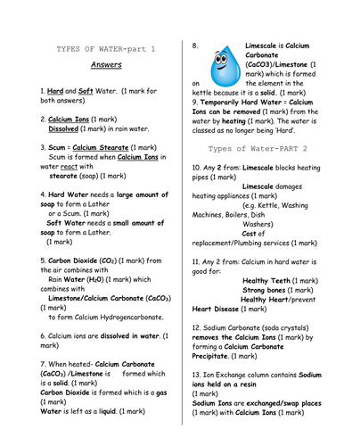 Water Chemistry (Hard and Soft Water and Effects) | Teaching Resources