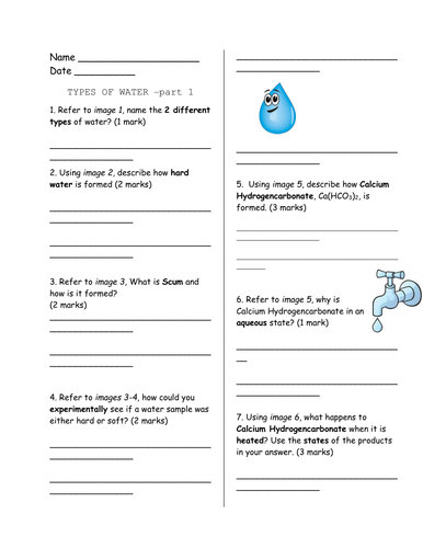 Water Chemistry (Hard and Soft Water and Effects) | Teaching Resources