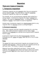 Introduction To Magnetism Cloze Teaching Resources