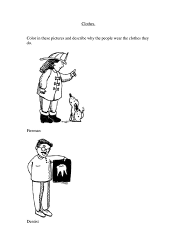 Clothes Worksheet | Teaching Resources