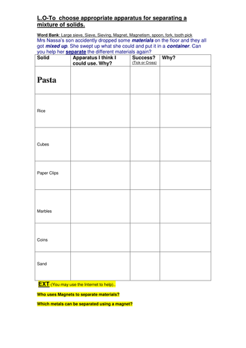 Separating mixtures | Teaching Resources