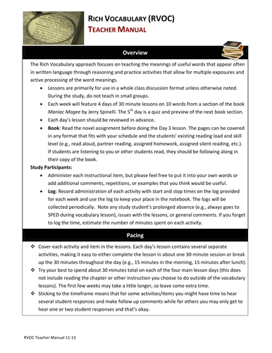 Rich Vocabulary Instruction | Teaching Resources