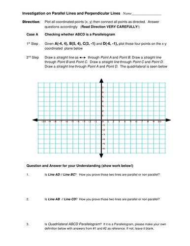Slope - Parallel and Perpendicular through Polygon | Teaching Resources