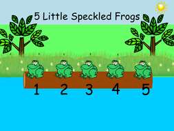Image result for 5 little speckled frogs coutning