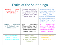 Fruit of the Spirit bingo | Teaching Resources