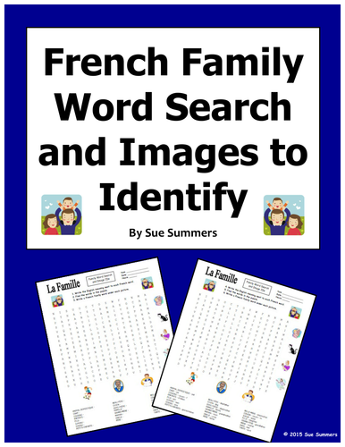 French Family and Pets Word Search Puzzle, Image IDs, and | Teaching